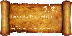 Tarczali Kálmán névjegykártya